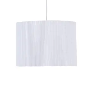 First Choice Lighting Set of 2 White Pleated 30cm Pendant Lightshades