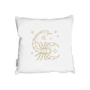 Zodiac scorpio horoscope in gold & white (cushion) / 60cm x 60cm