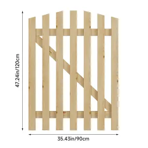 Wood Colour 90x120cm Outdoor Wooden Garden Gate Spruce Wood Fence Door with Door Bolt