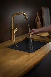 Clearwater Santor Pull Out With Twin Spray Kitchen Brushed Brass- SAN20BB