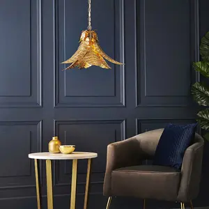 Luminosa Anzio Pendant Ceiling Light Distressed Gold Finish