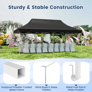 Costway 3M x 6M Pop-up Canopy Tent Folding Instant Sun Shelter w/ Carrying Bag