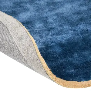 Viscose Area Rug 200 x 200 cm Navy Blue KANRACH