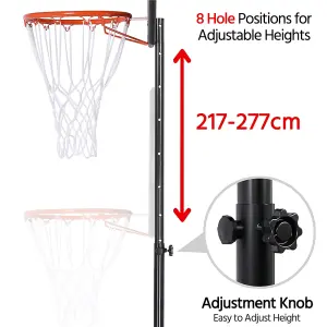 Yaheetech Black Portable Basketball Hoop for Outdoors