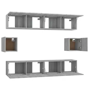 Berkfield 6 Piece TV Cabinet Set Grey Sonoma Engineered Wood