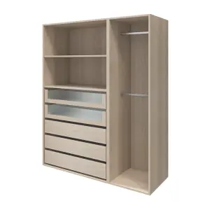 GoodHome Atomia Freestanding Oak effect Particle board Wardrobe, clothing & shoes organiser (H)1875mm (W)1500mm (D)580mm