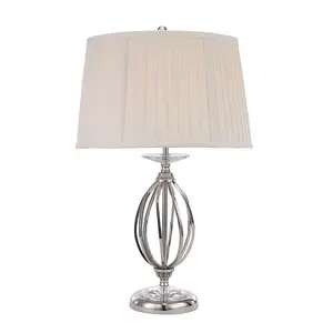 Elstead Aegean 1 Light Table Lamp Polished Nickel, E27