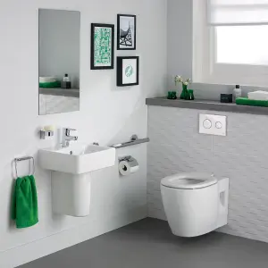 Ideal Standard Concept Freedom Comfort height White Boxed rim Wall hung Round Toilet pan with Soft close seat