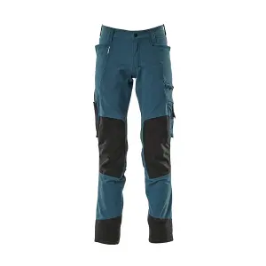 Mascot Advanced Stretch Trousers with Kneepad Pockets - Dark Petroleum   (32.5) (Leg Length - Regular)