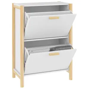 Berkfield Shoe Cabinet White 57.5x33x80 cm Engineered Wood