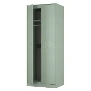 San Jose Ready assembled Contemporary Green Tall Double Wardrobe (H)1960mm (W)740mm (D)520mm