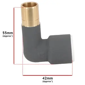 SPARES2GO Radiator Valve Reducing Elbow Stem Compression 15mm x 15mm Pushfit Anthracite