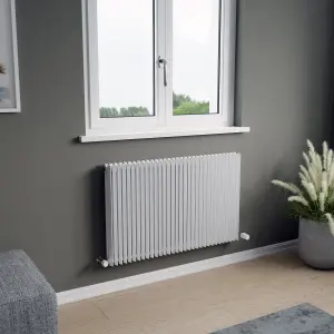 Agadon Aurora Duplex Designer Radiator 600 x 960 mm White - 4642 BTU - 10 Years Guarantee