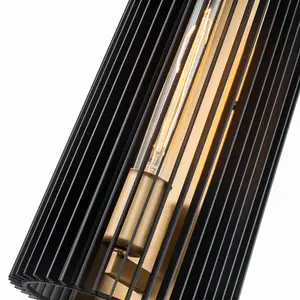 Luminosa Kichler Linara Wall Lamp Black & Natural Brass