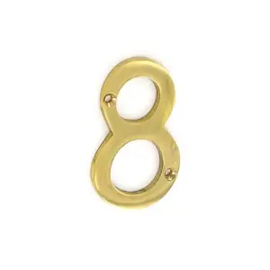 Securit 8 Br Door Number Gold (75mm)