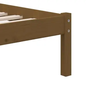 Berkfield Bed Frame Honey Brown Solid Wood Pine 100x200 cm