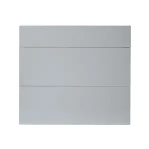 GoodHome Alisma High gloss grey Drawer front, Pack of 3 (H)715mm (W)797mm (T)18mm