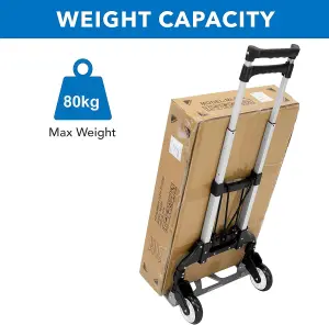 80kg Heavy Duty Folding Aluminium Hand Truck Trolley on Wheels Sack Cart