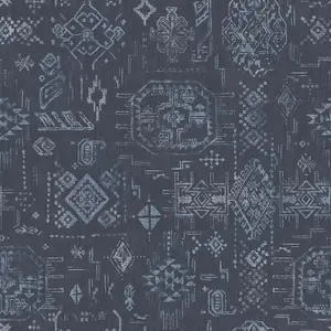 Galerie Global Fusion Blue Aztec Smooth Wallpaper