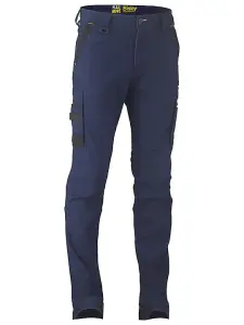 BISLEY WORKWEAR FLX & MOVE STRETCH UTILITY CARGO TROUSER NAVY 28R