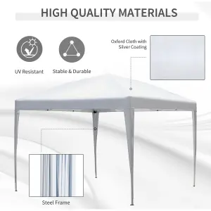 Outsunny 3 x 3m Garden Pop Up Gazebo Marquee Party Tent Wedding Canopy White