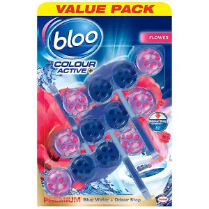 Bloo Colour Active Flower Rim Block Flowers Triple  150 g - Pack of 6