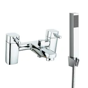 Rinse Bathrooms Bath Shower Mixer with Metal Heads Chrome Plated