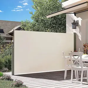 Beige Outdoor Garden Retractable Folding Sun Shade Privacy Divider Side Awning 300 x 160 cm