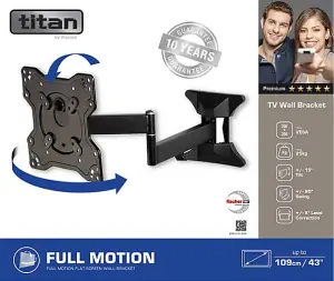 Full Motion Dual-Arm Tilt & Swivel TV Wall Bracket