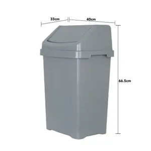 Wham 2 Piece Casa Bin Set (25L/50L Swing Bin) Silver