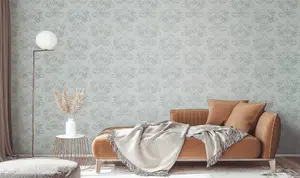 Galerie The New Design Book Silver/Grey Embossed Damask Glitter Wallpaper Roll