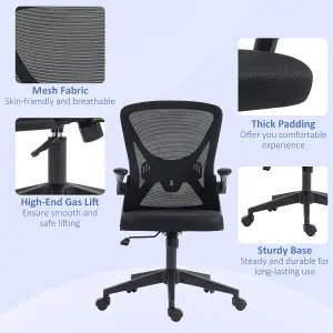 Vinsetto Mesh Office Chair Computer Chair with Lumbar Support, Swivel Wheels