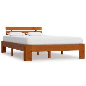 Berkfield Bed Frame Honey Brown Solid Pine Wood 120x200 cm