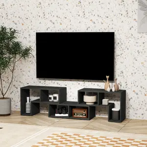 HOMCOM TV Unit for TVs up to 75 Inches, Free Combination TV Stand, Black