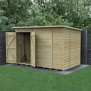 Beckwood 10x6 Pent Shed - No Windows - Double Door