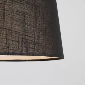 ValueLights Doretta Modern Tapered Black Faux Linen Ceiling Pendant Table Lamp Light Shade