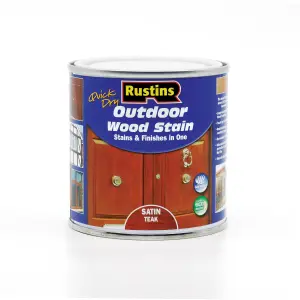 Rustins Quick Dry Outdoor Wood Stain Satin - Teak 250ml