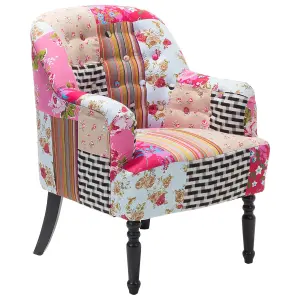 Beliani Boho Armchair MANDAL Fabric Pink