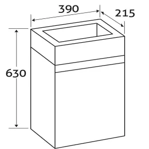 Condense 390mm Wall Hung Cloakroom Vanity Unit in Concrete