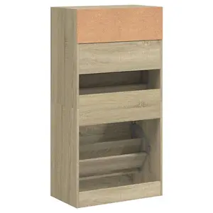 Berkfield Shoe Cabinet Sonoma Oak 60x34x116 cm Engineered Wood