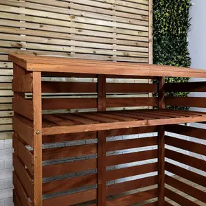 122cm x 122cm Large Wooden Outdoor Garden Patio Log Store Shed with Shelf