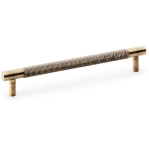 Knurled T Bar Door Pull Handle - Antique Brass - 160mm Centres Premium Drawer