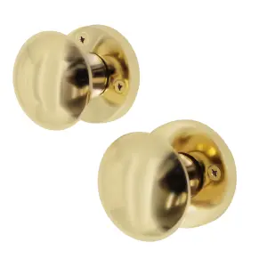 EAI - Mortice Door Knob Set Victorian Polished Brass