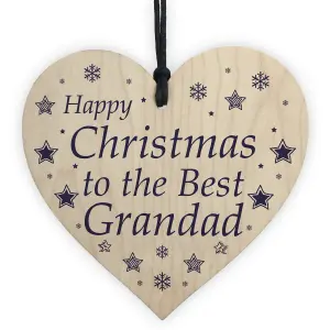 Novelty Grandad Christmas Gift Wood Heart Grandparent Gift From Grandchildren