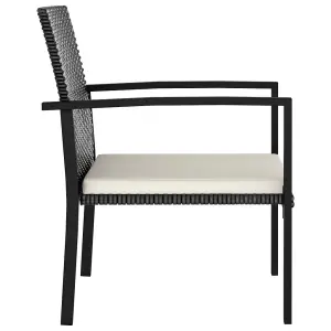 Berkfield Garden Dining Chairs 4 pcs Poly Rattan Black