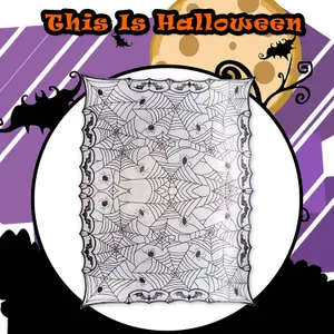 Halloween Tablecloth Spiders Web Rectangle Trick or Treat Party 120 x 160 White