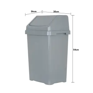 Wham 2 Piece Casa Bin Set (25L/50L Swing Bin) Silver