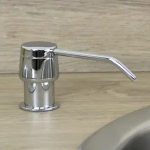 Astini Polished Chrome 270ml Integrated Kitchen Sink Soap Dispenser