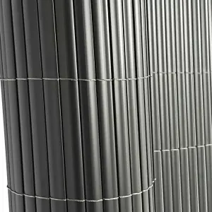 Oypla 1m x 3m Grey PVC Outdoor Garden Fencing Privacy Screen Roll