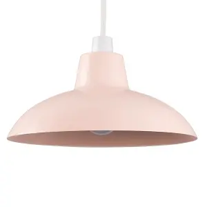 ValueLights Civic Retro Style Pink Metal Easy Fit Ceiling Pendant Light Shade